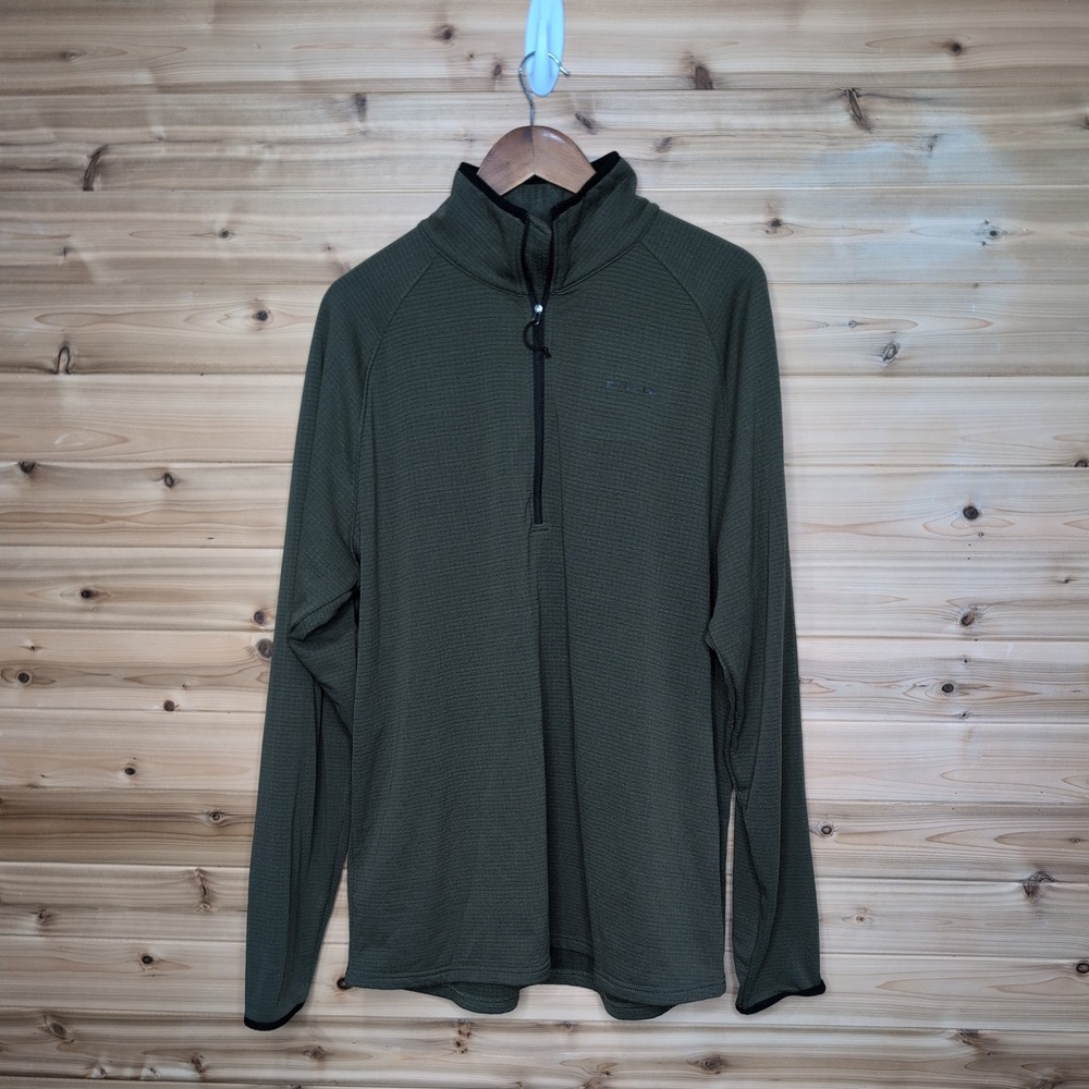 Killik Mens XXL 1/4 Zip Grid Fleece Pullover Olive Green Tactical Outdoor Top - Picture 1 of 9